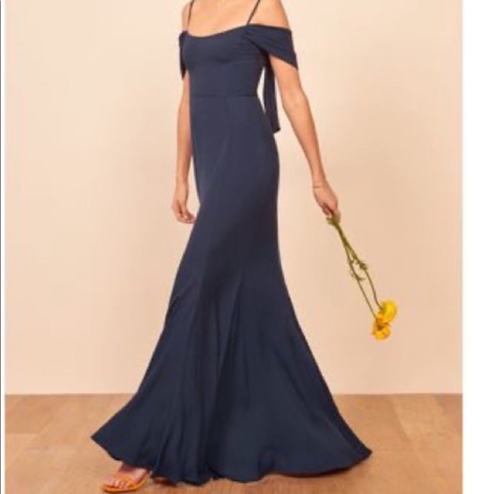 Reformation Navy Gown